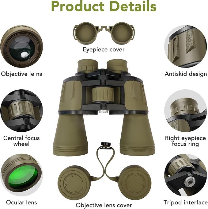 20x50 Binoculars for Adults High Powered, Military Compact HD Waterproof - Image 7
