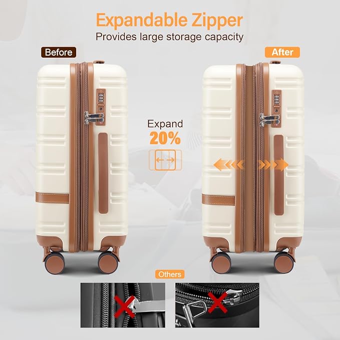 carry on Luggage Sets, 20 Inch Expandable - Image 6