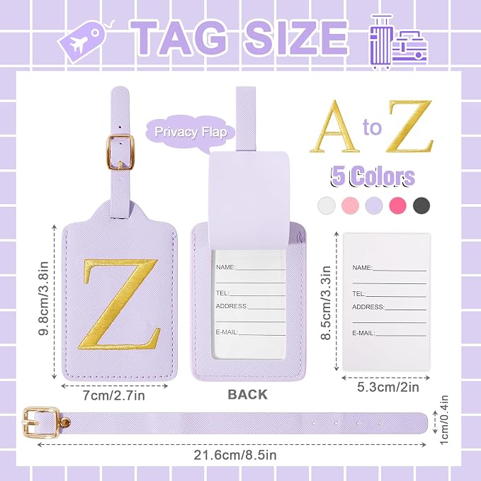 Personalized Initial Luggage Tags - Image 2