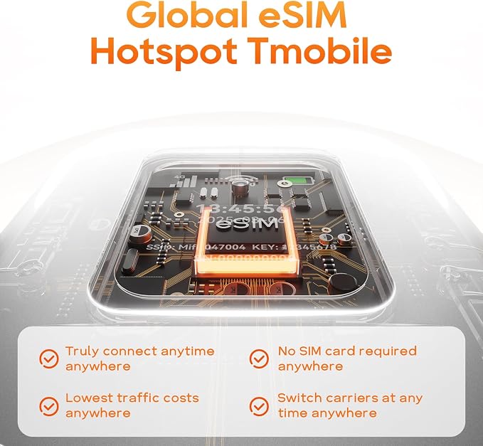 Portable Mobile Hotspot–eSIM Global WiFi Hotspot, No SIM Card/Contract Needed - Image 3
