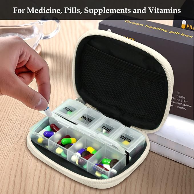 Serfeymi Weekly Travel Pill Organizer Pill Case - Image 5