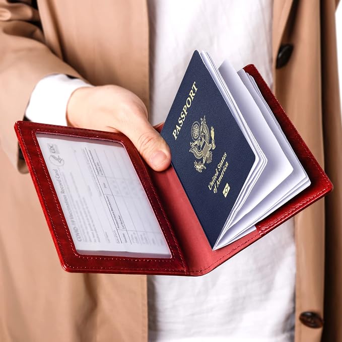 TIGARI Passport Holder for Travel Women Men, PU Leather Passport Wallet Cover - Image 3