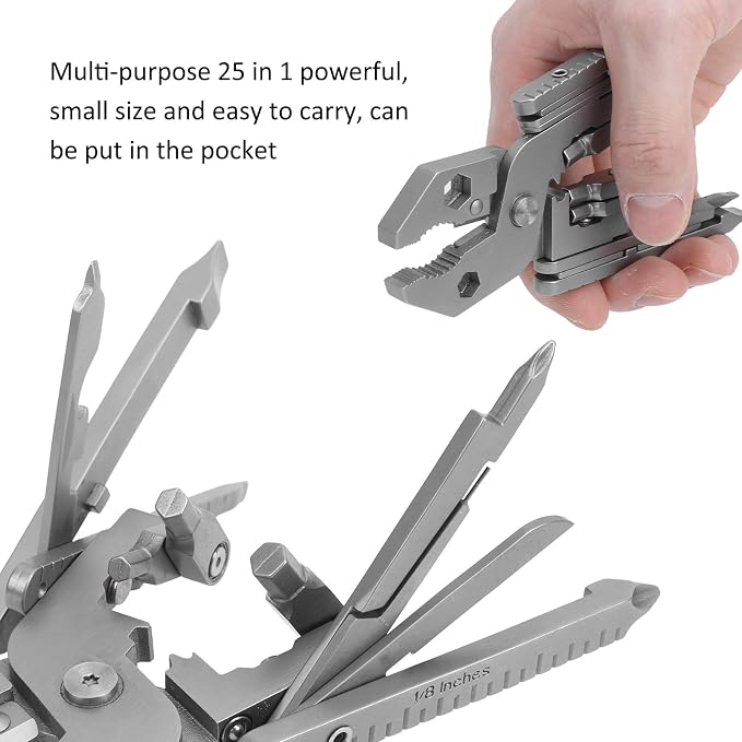 Multitool, Outdoor 25in1 MultiFunctional Pliers Kit Stainless Steel Multitool - Image 6