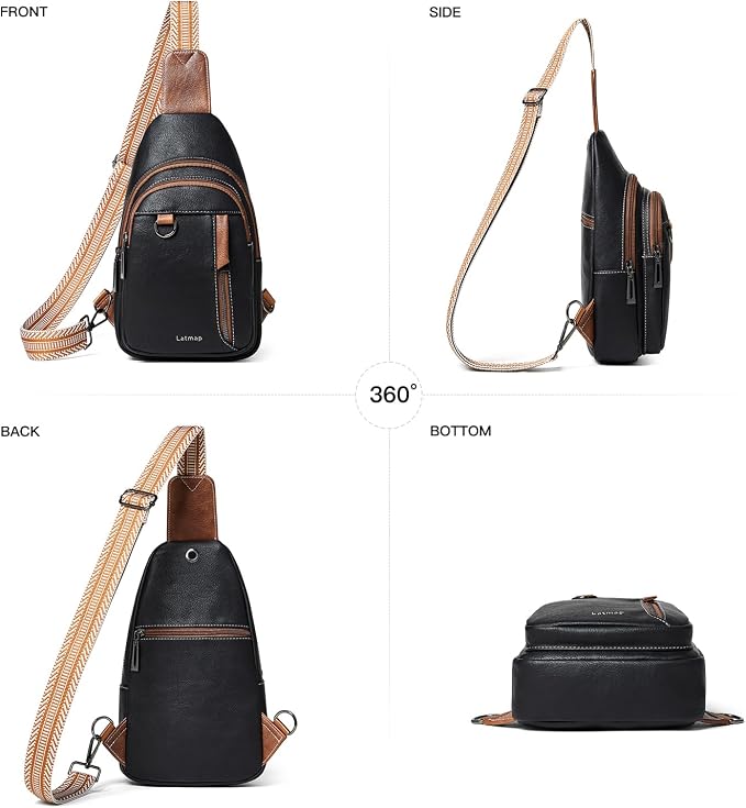7L Sling Bag for Women Men Leather Small Sling Backpack Daypack Anti Theft - Image 6