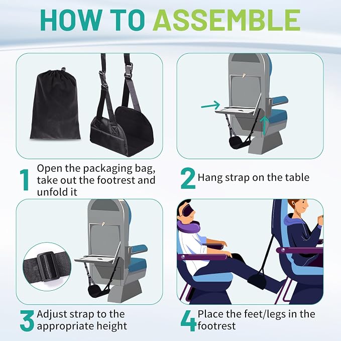 Lefeke Airplane Foot Hammock, Adjustable Foot Hammock - Image 7