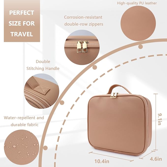 Travel Makeup Bag for Women and Makeup Artists Cosmetic Organizer Large Makeup - Image 4