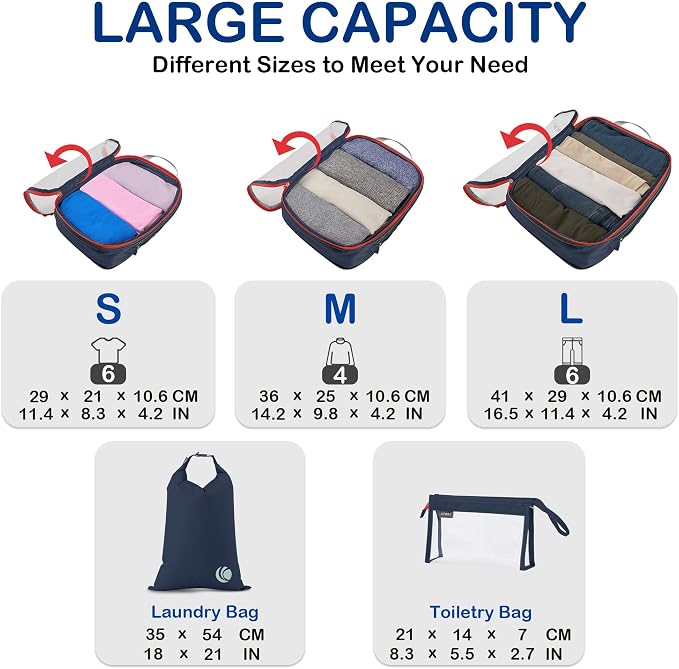 Cipway Compression Packing Cubes, See Through Mesh Luggage Organizer Bags - Image 5