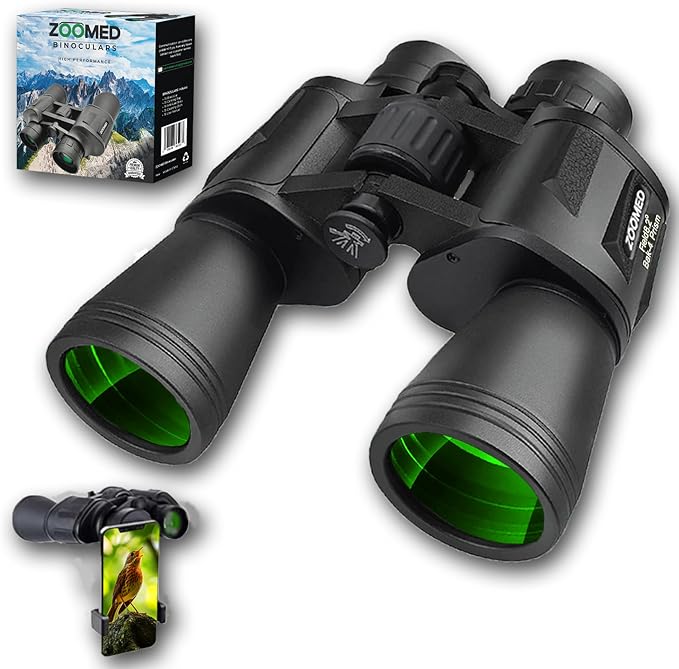 Binoculars with Smart Phone Bracket Adapter, Bird Watching, High Power by ZOOMED