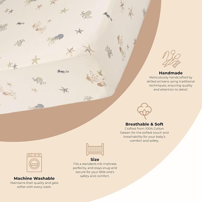 Crane Baby 100% Cotton Animal Nursery Sheet - Image 2