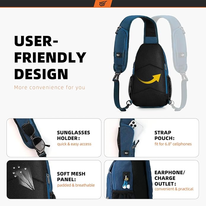 SKYSPER Sling Bag RFID Crossbody Sling Backpack Cross Body Shoulder Bag Travel - Image 4