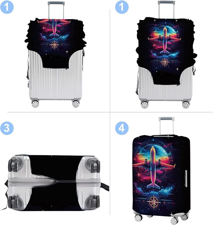 Luggage Cover Washable Suitcase Protector Anti-scratch Suitcase cover Fits - Image 4