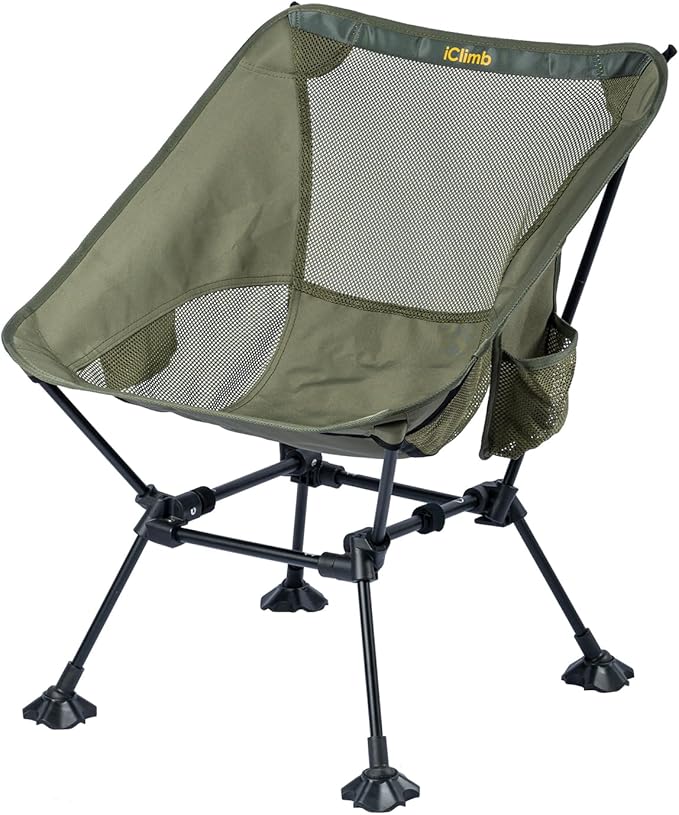 iClimb Ultralight Compact Camping Folding Beach Chair by iClimb