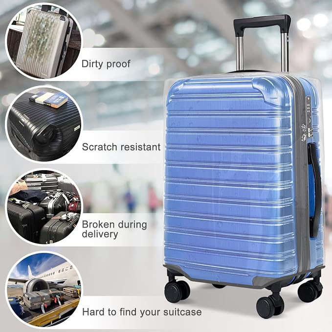 Clear Luggage Cover for 30 inch Suitcase Tsa Approved Thicken PVC Plastic - Image 4