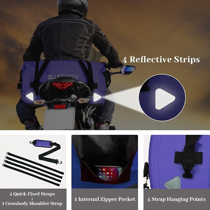 Waterproof Motorcycle Duffel Bag Roll Top Dry Duffel Bag - Image 3
