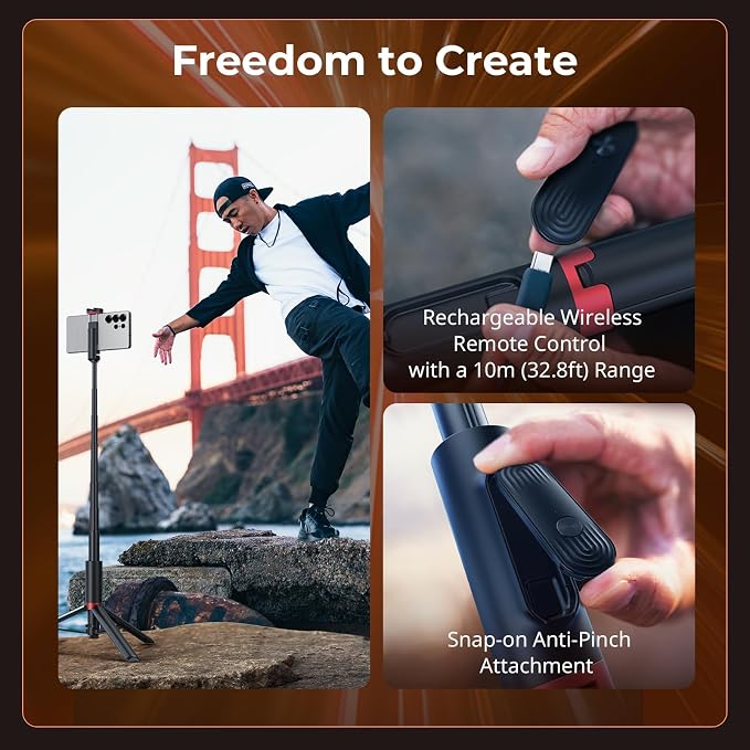 SmallRig x Drex Lee Boom Selfie Stick ST30 Lite, 57.9" Automatic Tripod Stand - Image 4