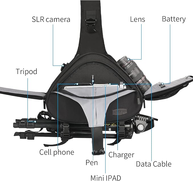 CADeN Camera Bag Sling Shoulder Bag Camera Case Waterproof - Image 2
