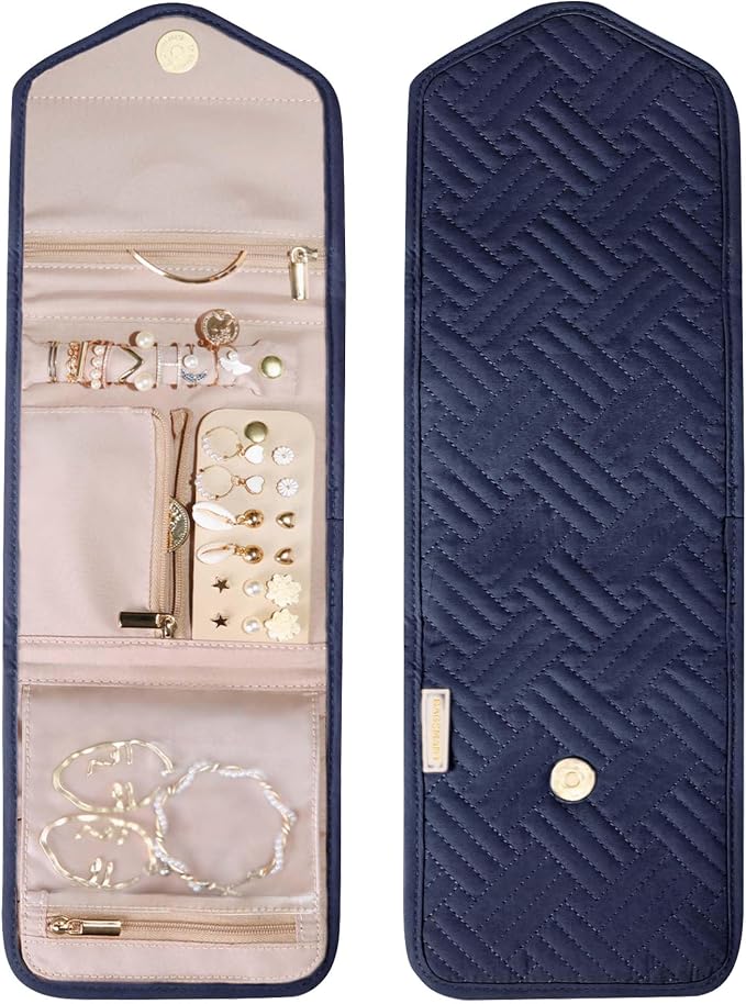 BAGSMART Travel Jewelry Organizer Case Foldable Jewelry Roll - Image 9