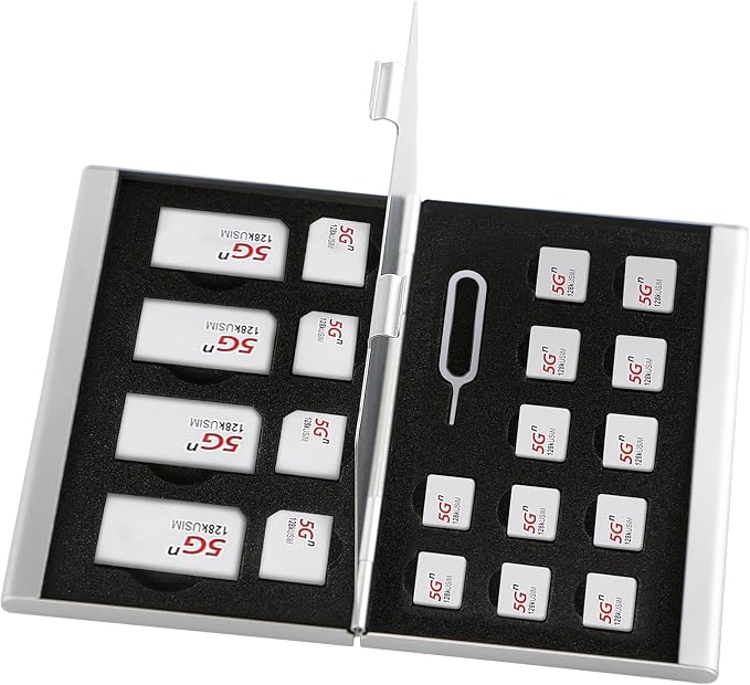 Aluminum SIM Card Case, 21Slots Ultrathin SIM Card Holder, Fit by Unknown