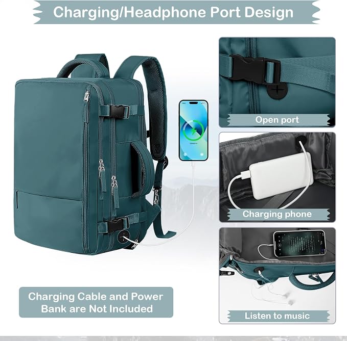 Hanples Large Travel Backpack for Women as Person Item Flight Approved - Image 7