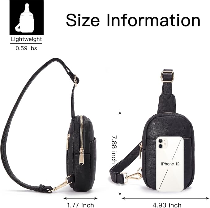 Telena Small Sling Bag for Women Leather Crossbody Fanny Packs Chest Bag for - Image 6