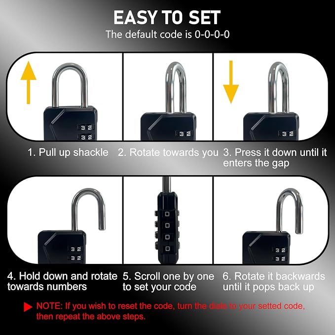LAFENLIN 2 Pack Combination Locks, Locker Locks - Image 4