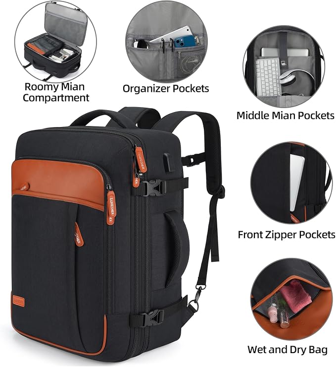 Travel Laptop Backpack, 42L Carry on Luggage, Flight Approved Expandable - Image 5