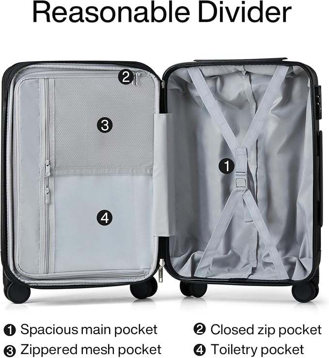 Hanke 20 Inch Expandable Carry on Luggage 22x14x9 Airline Approved Lightweight - Image 7