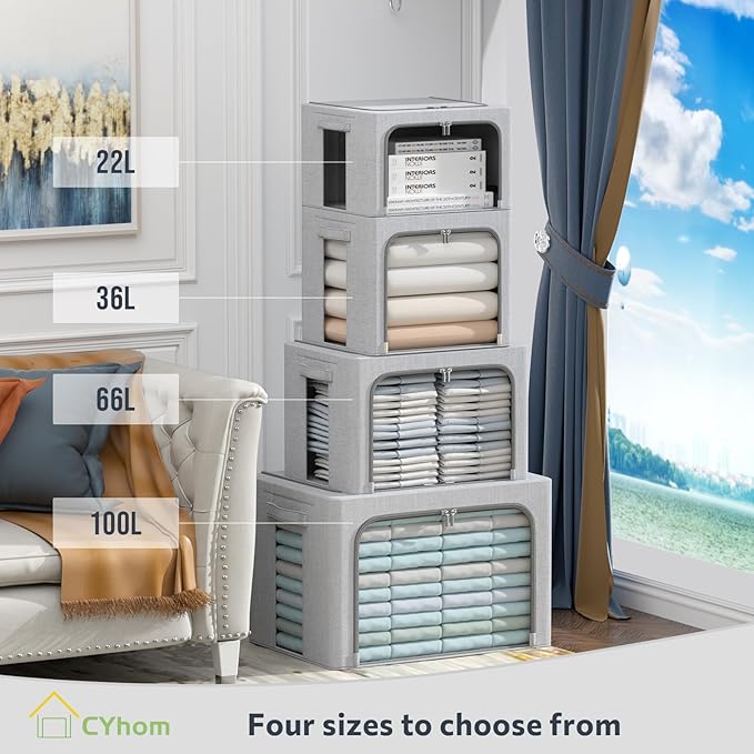 4 Pack Clothes Storage Bins - Image 4