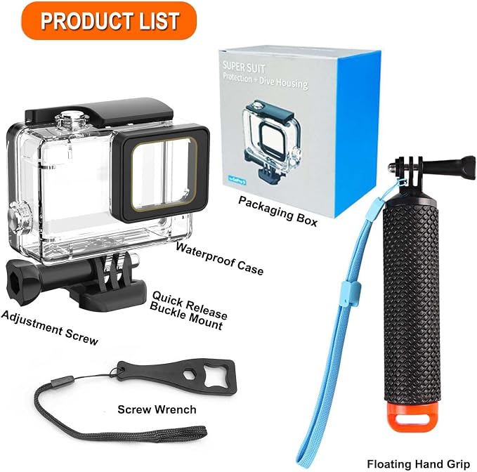 Compatible for Go Pro Hero 4K Black Waterproof Housing Case 60M/196FT - Image 2
