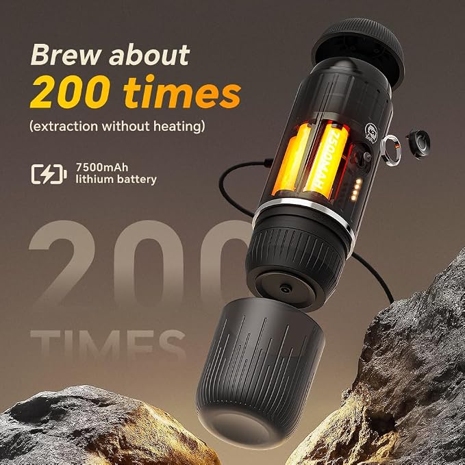 Portable Coffee Maker Travel Espresso Machine 120W Red Color, 19 Bar Pressure - Image 2