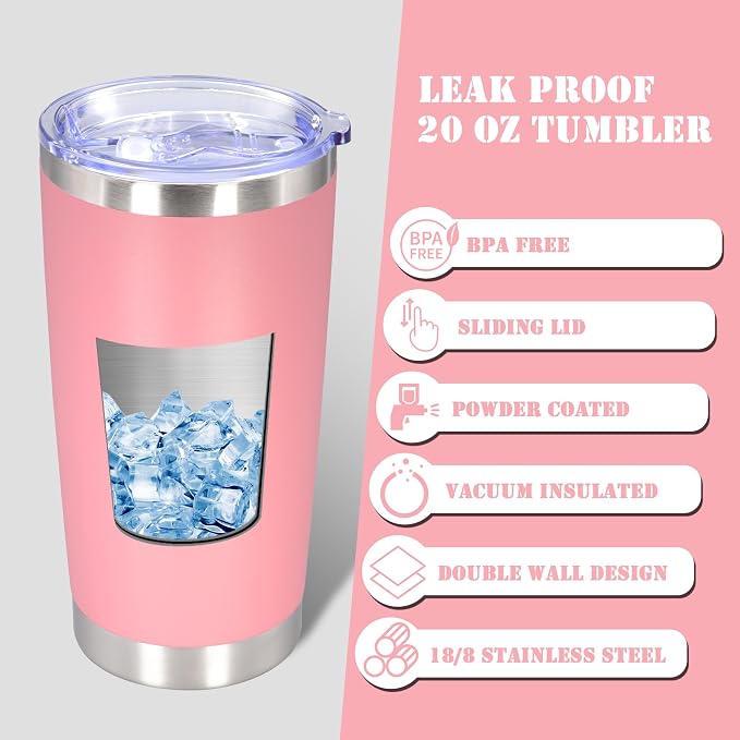 20 oz Tumbler with lid Double Wall Vacuum Insulated Tumblers Stainless Steel - Image 3