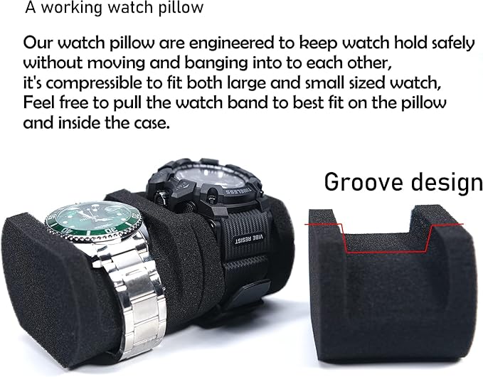 3 Slot Hard Watch Travel Case, Watch Roll Case Storage and Organizer - Image 5