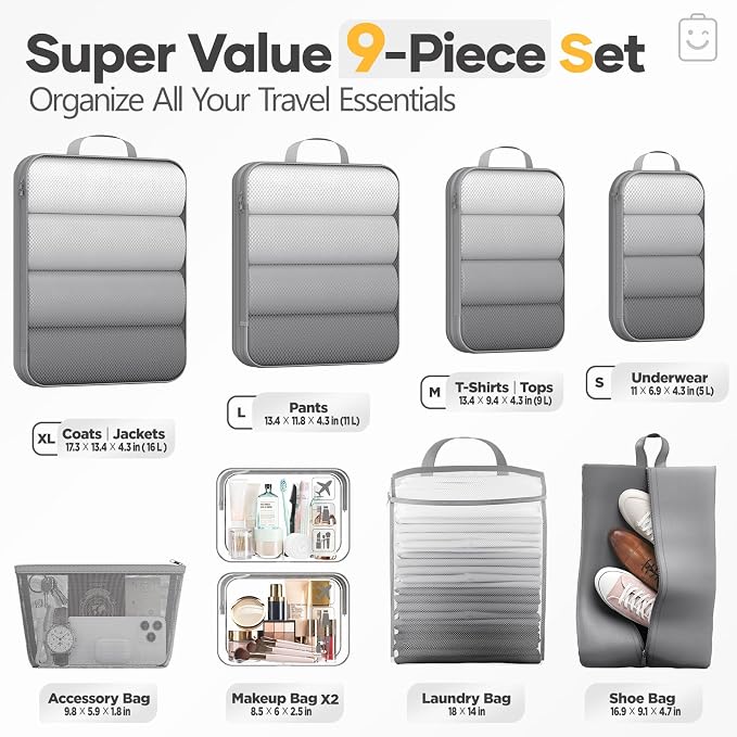 Veken 9/11 Set Compression Packing Cubes - Image 2