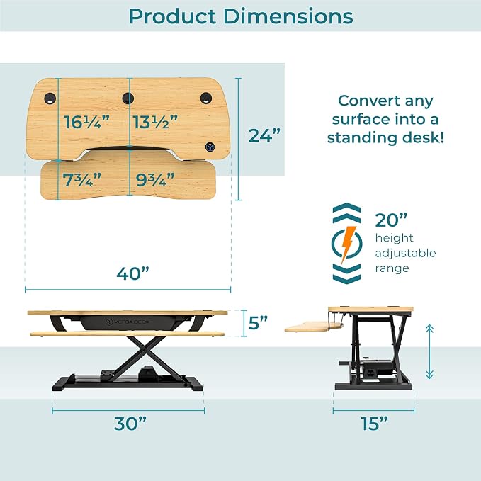 VRSADESK PowerPro™ Electric Standing Desk Converter - Image 4