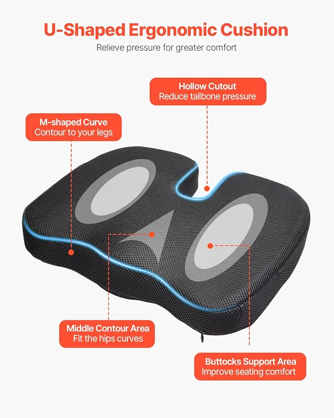 VEVOR Seat Cushion, Memory Foam Seat Chair Cushion - Image 2