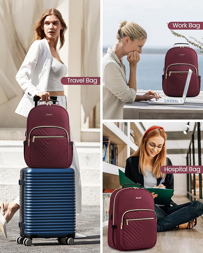 LOVEVOOK Laptop Backpack for Women, Large Travel Computer Work Bag, Business - Image 6