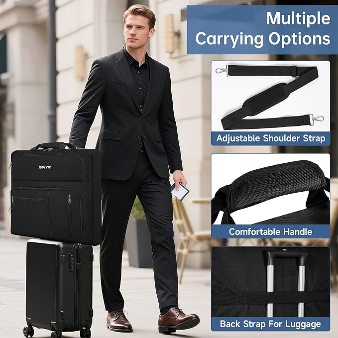 Garment Bags for Travel, Large Suit Travel Bag Convertible Travel Garment Bag - Image 5