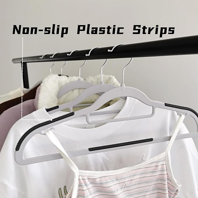 30 Pack Plastic Clothes Hangers Non Slip - Image 6