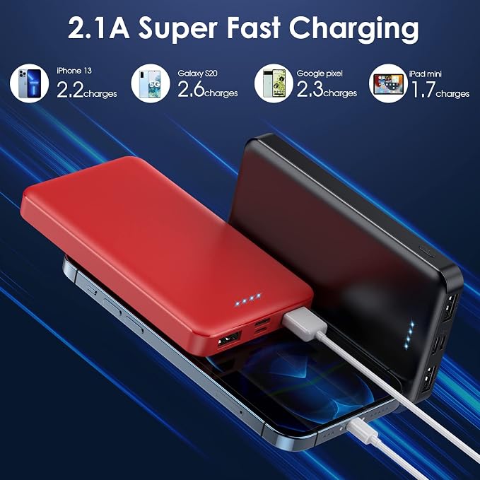 Portable Charger Power Bank 10000mAh, Ultra Slim Compact External Battery Pack - Image 2