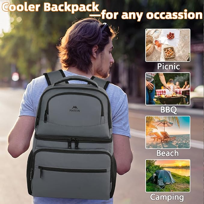 MATEIN Cooler Backpack, 26 Cans Insulated Lunch Backpack - Image 6