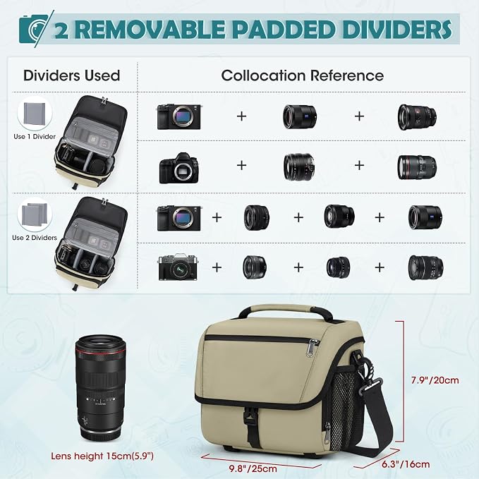 RAINSMORE Camera Bag, DSLR/SLR/Mirrorless Camera Case - Image 3