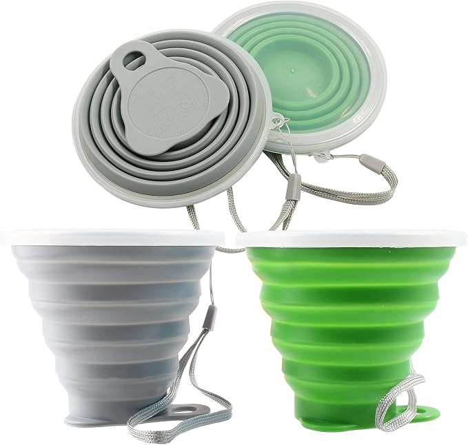 Litoexpe 2 Pack Silicone Collapsible Travel Cup Portable Folding Camping Cup by PRATICALPRODUCTS