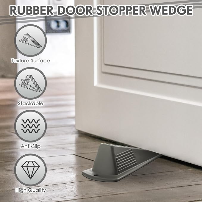 Frienda 2 Pcs Jumbo Door Stoppers Heavy Duty Door Stopper Tall up to 2inch Tall - Image 3