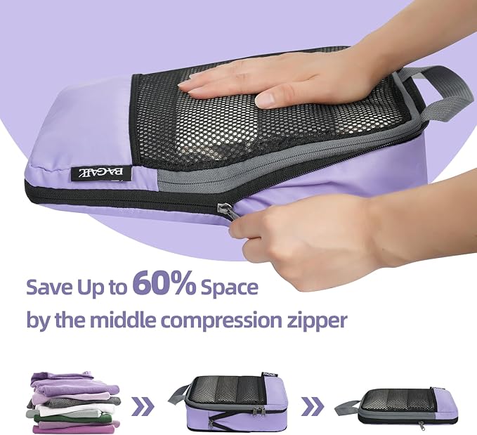 BAGAIL 4 Set/6 Set/8 Set Compression Packing Cubes Travel Accessories - Image 4