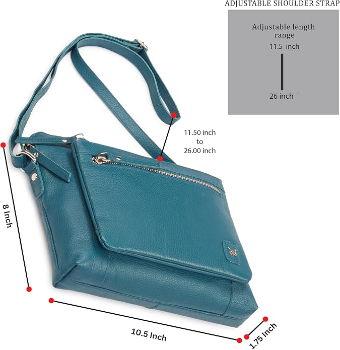 Wise Owl Accessories Small Soft Pebbled Real Leather Crossbody Handbags Purses - Image 2