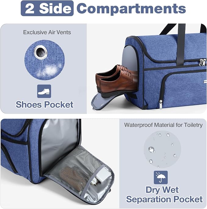 Garment Bags with Wheels, Garment Convertible Weekender Bags, Large Garment Bags - Image 3