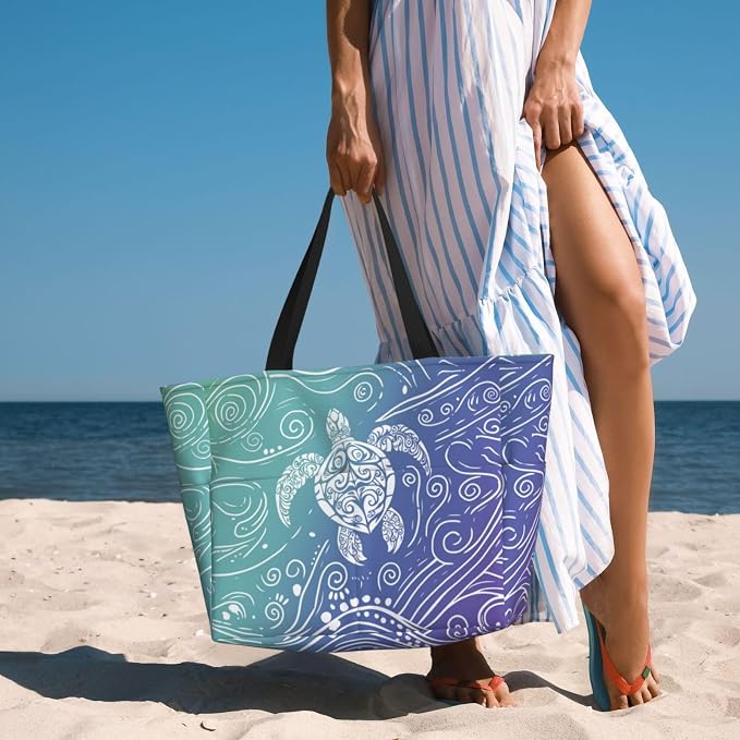 Beach Bag for Women Beach Tote Bag Waterproof Sandproof Large Bags - Image 6