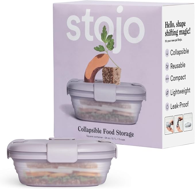 STOJO Collapsible Sandwich Box – 24oz, Reusable Food Storage Container by stojo