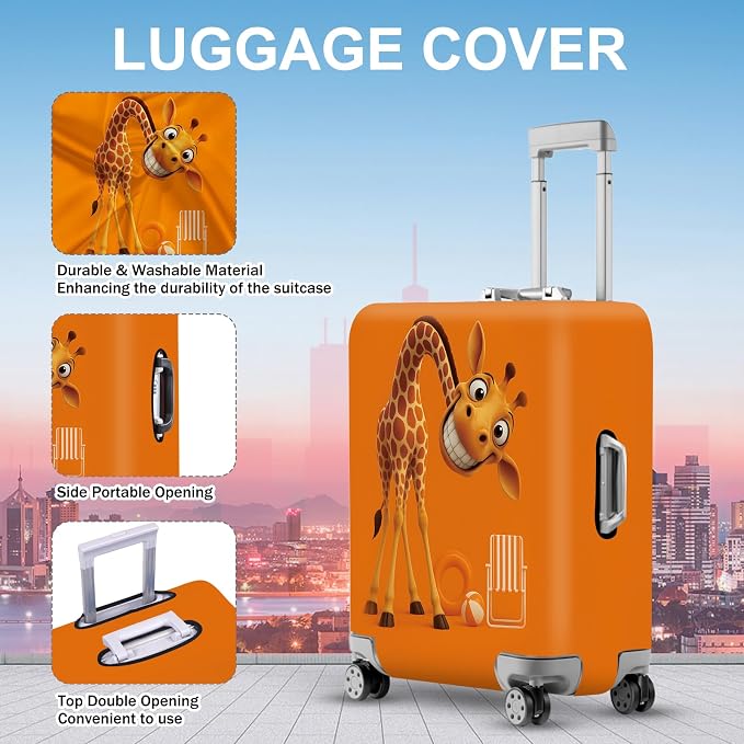 ANNA QUEEN Giraffe Fun Luggage Cover, Playful Giraffe Design - Image 3