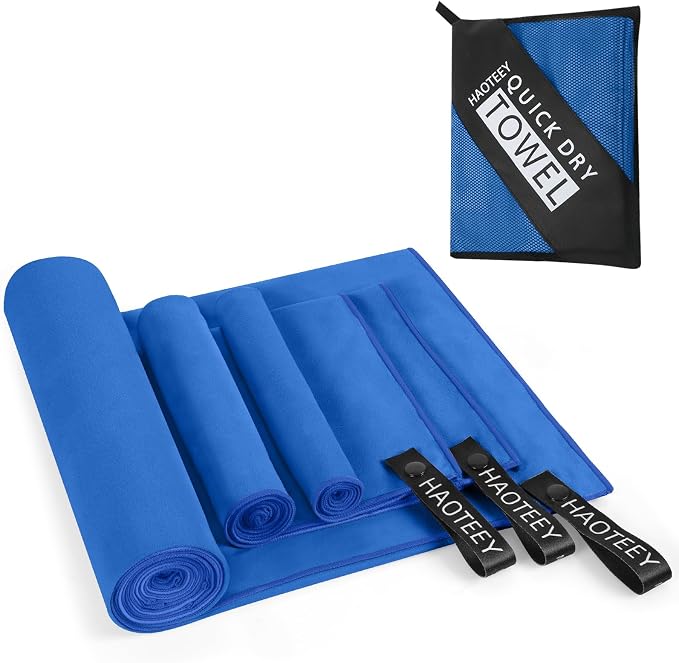 Quick Dry Travel Towel, 3 Sizes 1 Pack Camping Microfiber Towel, Lightweight by Unknown